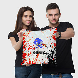 Подушка квадратная Sonic краски абстрактные, цвет: 3D-принт — фото 2