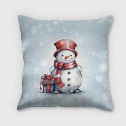 Подушка квадратная New Years cute snowman