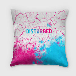 Подушка квадратная Disturbed neon gradient style посередине