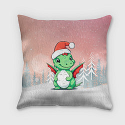 Подушка квадратная Дракон праздничных огней, цвет: 3D-принт