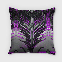Подушка квадратная Киберпанк доспех фиолетовый, цвет: 3D-принт