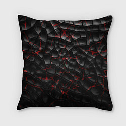 Подушка квадратная Трещины черные, цвет: 3D-принт
