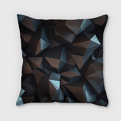 Подушка квадратная Черная геометрическая абстракция - объемные грани