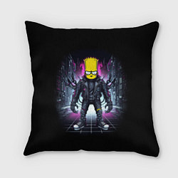 Подушка квадратная Cool Bart Simpson - cyberpunk - ai art