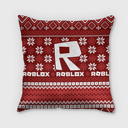 Подушка квадратная Roblox christmas sweater, цвет: 3D-принт