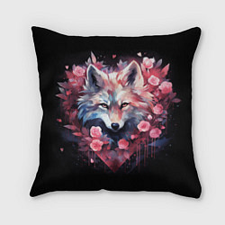 Подушка квадратная Белый романтичный волк, цвет: 3D-принт