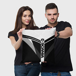 Подушка квадратная Scania логотип на абстрактном фоне, цвет: 3D-принт — фото 2