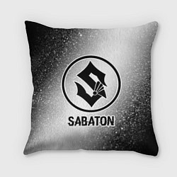 Подушка квадратная Sabaton glitch на светлом фоне