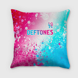 Подушка квадратная Deftones neon gradient style посередине