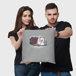 Подушка квадратная Подарок для котика, цвет: 3D-принт — фото 2