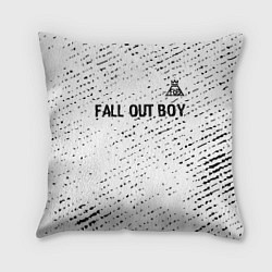 Подушка квадратная Fall Out Boy glitch на светлом фоне посередине