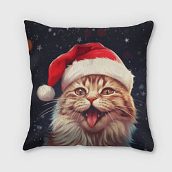 Подушка квадратная New Years mood from Santa the cat