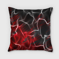 Подушка квадратная Дым и красные текстуры, цвет: 3D-принт