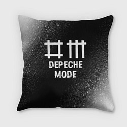 Подушка квадратная Depeche Mode glitch на темном фоне, цвет: 3D-принт