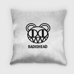 Подушка квадратная Radiohead glitch на светлом фоне, цвет: 3D-принт