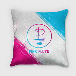 Подушка квадратная Pink Floyd neon gradient style