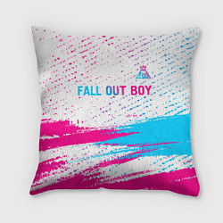 Подушка квадратная Fall Out Boy neon gradient style посередине