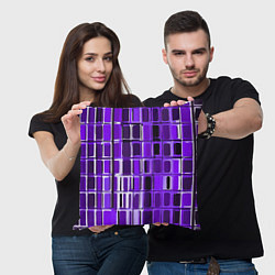 Подушка квадратная Фиолетовые прямоугольники, цвет: 3D-принт — фото 2