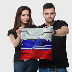 Подушка квадратная Символика: русский хакер, цвет: 3D-принт — фото 2