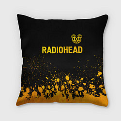 Подушка квадратная Radiohead - gold gradient посередине