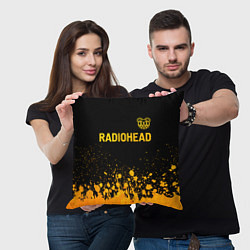 Подушка квадратная Radiohead - gold gradient посередине, цвет: 3D-принт — фото 2