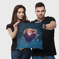 Подушка квадратная Летящий Санта, цвет: 3D-принт — фото 2