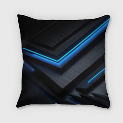 Подушка квадратная Голубая абстракция, цвет: 3D-принт