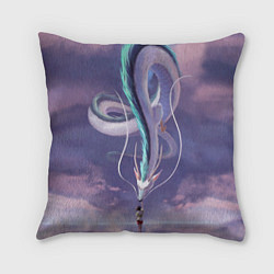 Подушка квадратная Унесенные призраками- дракон и девочка, цвет: 3D-принт