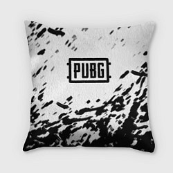 Подушка квадратная PUBG black color splash game, цвет: 3D-принт