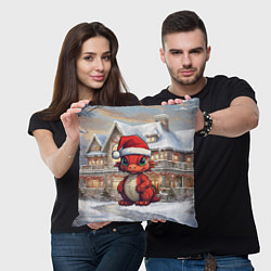 Подушка квадратная Красный маленький дракон 2024, цвет: 3D-принт — фото 2