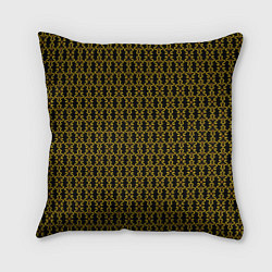 Подушка квадратная Узоры чёрно-золотой паттерн, цвет: 3D-принт