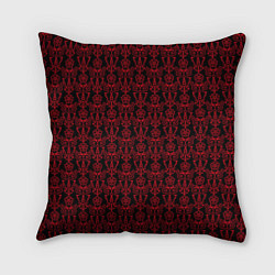 Подушка квадратная Чёрно-красный узоры, цвет: 3D-принт
