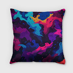 Подушка квадратная Яркие абстрактные фигуры, цвет: 3D-принт
