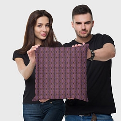 Подушка квадратная Паттерн тёмно-розовый, цвет: 3D-принт — фото 2