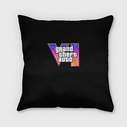 Подушка квадратная Gta 6 logo, цвет: 3D-принт
