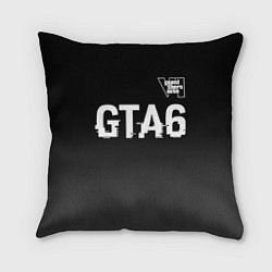 Подушка квадратная GTA6 glitch на темном фоне посередине