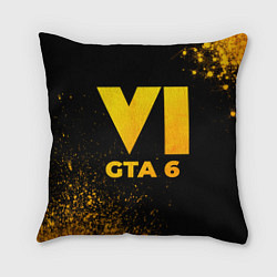 Подушка квадратная GTA 6 - gold gradient