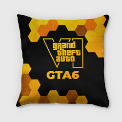 Подушка квадратная GTA6 - gold gradient