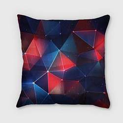 Подушка квадратная Синяя геометрическая абстракция, цвет: 3D-принт