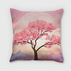 Подушка квадратная Вишневое дерево в полном цвету