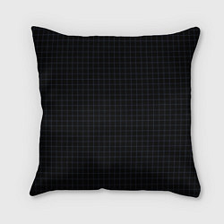 Подушка квадратная Строгий чёрный в клетку, цвет: 3D-принт