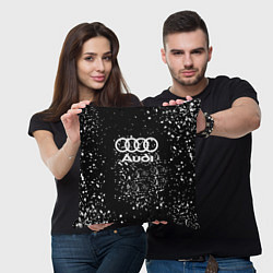 Подушка квадратная Audi белая краска авто спорт, цвет: 3D-принт — фото 2