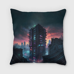 Подушка квадратная Жилой дом на закате, цвет: 3D-принт