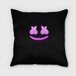 Подушка квадратная Маршмеллоу розовый градиент лого