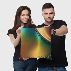 Подушка квадратная Радужный градиент с накидкой, цвет: 3D-принт — фото 2