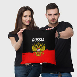 Подушка квадратная Россия герб краски абстракция, цвет: 3D-принт — фото 2