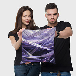 Подушка квадратная Фиолетовые прозрачные полосы, цвет: 3D-принт — фото 2