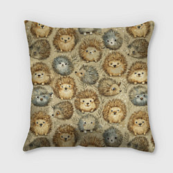 Подушка квадратная Паттерн лесной ежик, цвет: 3D-принт