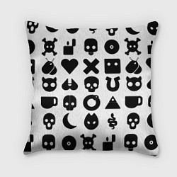 Подушка квадратная Love death robots pattern white