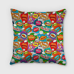 Подушка квадратная Bang Boom Ouch pop art pattern